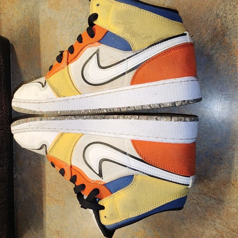 Nike Boys Air Jordan 1 DV1316-100 Multicolored Basketball Shoes Sneaker Size 6Y
